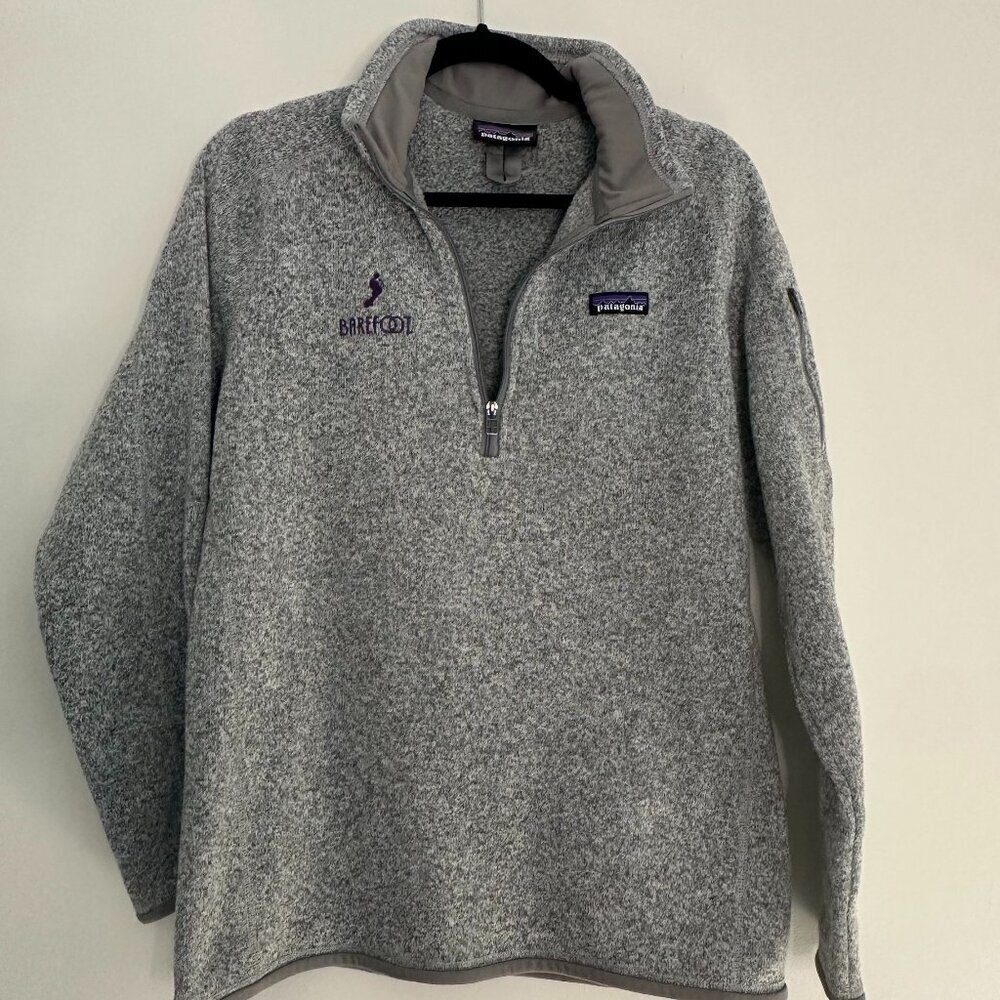 Patagonia Better Sweater Grey 1/4 Zip Fleece - Small - Barefoot logo Cozy Chic